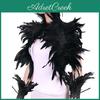 With Set Collar 1 Fake Wrist Ring Gothic Style Feather Shawl Imitation Feather Hollow Out Lace Unisex Model Stage Show Performance Shoulder Scarf