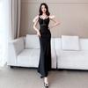 Night Show Beauty Work Evening Dress New High-end Split-end Long Dress Temperament Age-reducing Technician Work Clothes