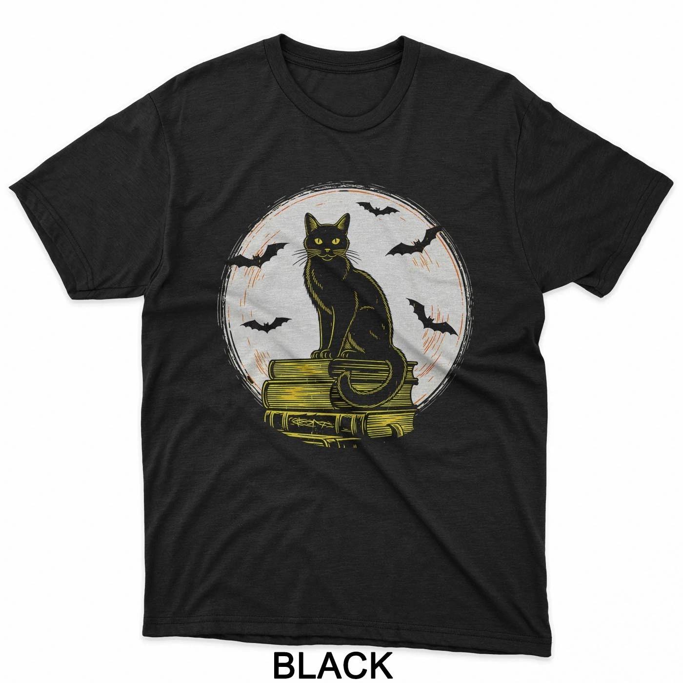 Vintage Black Cat Moon Books T-Shirt 2XL