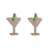 Cross-border Creative Personality Alloy Full Diamond Champagne Glass Stud Earrings Fashion Simple Trend Fruit Cocktail Earrings Women