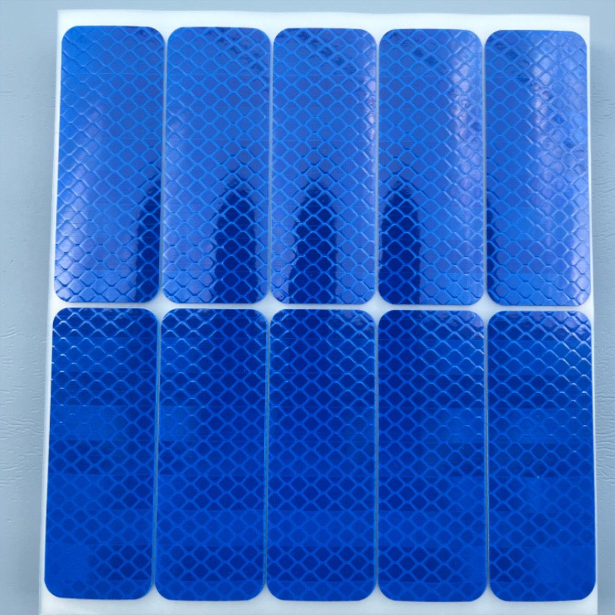 

10pcs/set Reflective Stickers High Visibility Waterproof Warning Reflector Tapes Self-adhesive Safety Reflect Strips For Bicycle синий