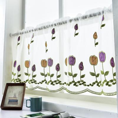 1 foglio tenda per finestra in voile perforata delicata in poliestere, bellissima tenda ricamata per finestra, articoli per la casa