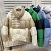 Giacca corta imbottita da donna alla moda, nuova, a scacchi, ispessita, abbigliamento autunnale e invernale, larga, calda, taglia grande, giacca con colletto alla coreana
