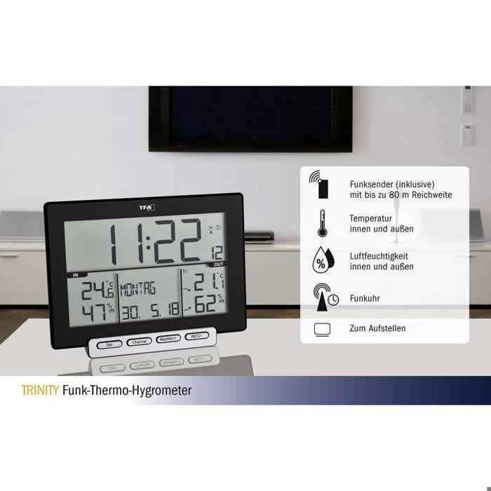 Tfa dostmann trinity thermomètre hygromètre radio cat. n ° de 30.3058