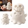 Stojanový displej figurek 3D tištěná roztomilá figurka ducha lebky, naskládaná na halloweenské stolní doplňky soška, strašidelná stolní dekorace, zábavná sváteční párty