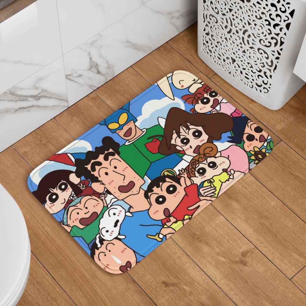 Crayons Shin-chans Cute Anime Doormat Non-Slip Bath Kitchen Welcome Mat Toilet Door Floor Entrance Carpet Rug Footpad