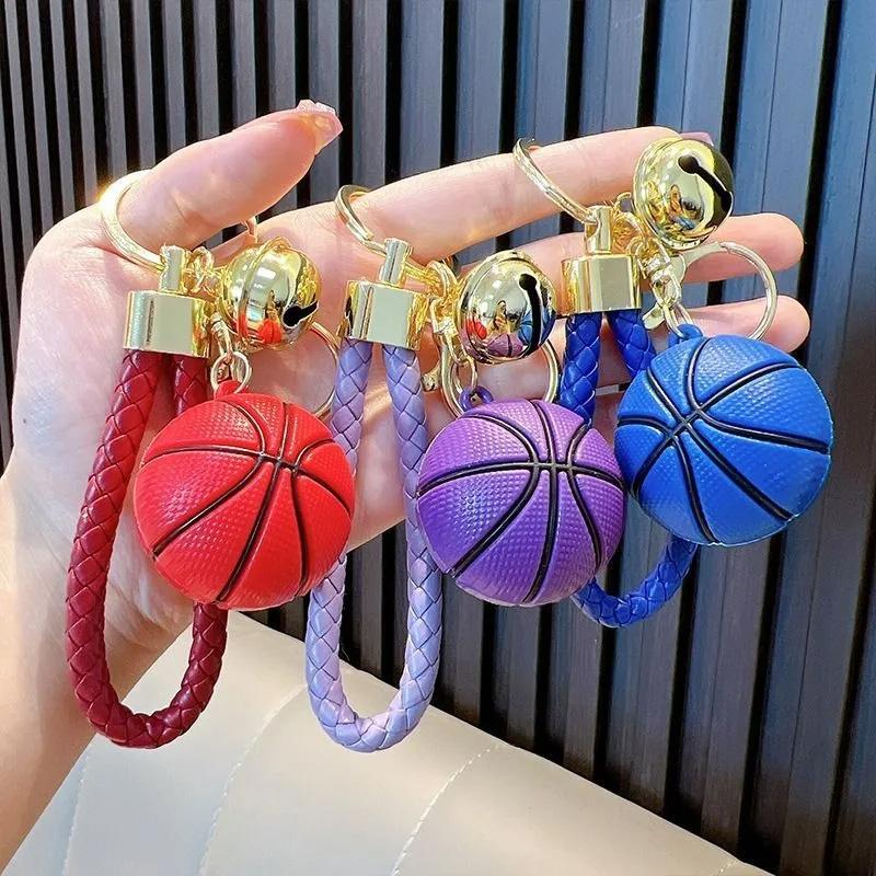 1/2Pcs Keyring Holder Creative Colorful Key Accessories Basketball Keychain 9 Colors Car Key Chain Plastic Ball Bag Pendant