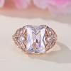 Eryun Zircon Design Sense Square Diamond Classic Women's Ring, Popular Ring In Europe and America