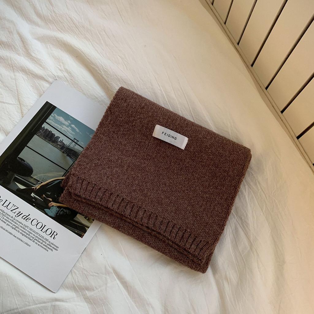 New Scarf Korean Version Ins Warm Solid Color Scarf Women's Autumn and Winter Versatile Knitted Scarf Men