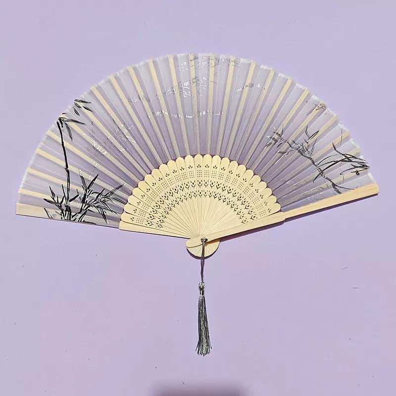 Traditional Folding Fan for Summer, Portable Folding Fan for Hanfu Dance, Qipao Show, New Chinese Style, Portable Gift Bamboo Fan
