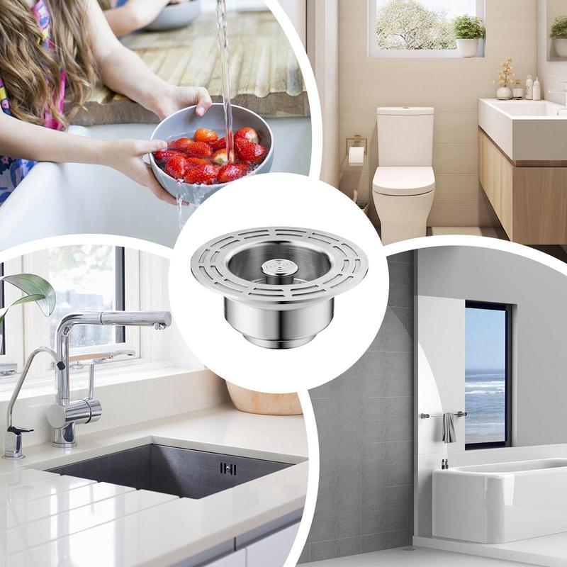 Leak-proof and Anti-Clog Basket Stainless Steel Sink Plug Replacement Sink Strainer Kitchen Sink Accessories