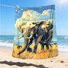 1pc African Elephant Print Outdoor Flannel Blanket, Cozy & Warm Soft Te Playful Design, Napping Camping,
