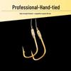 Gold Sleeve Anti-Tangle Double Hook Fishing Line Set for Crucian Carp