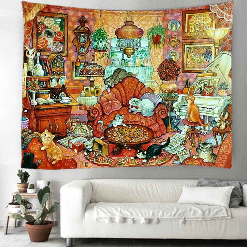 European Ancient Court Illustration Background Decorative Tapestry Mandala Bohemian Decorative Tapestry Home Decoration Tapestry
