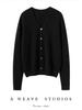 Cashmere V-Neck Cardigan Coat: Loose-Fit, Long Sleeve, Single-Breasted