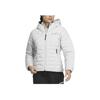 Adidas FW24 Goose Down Woven Baffle Comfortable Hooded Zipper Duck Down Jacket Women Jackets Light-Gray IT8693