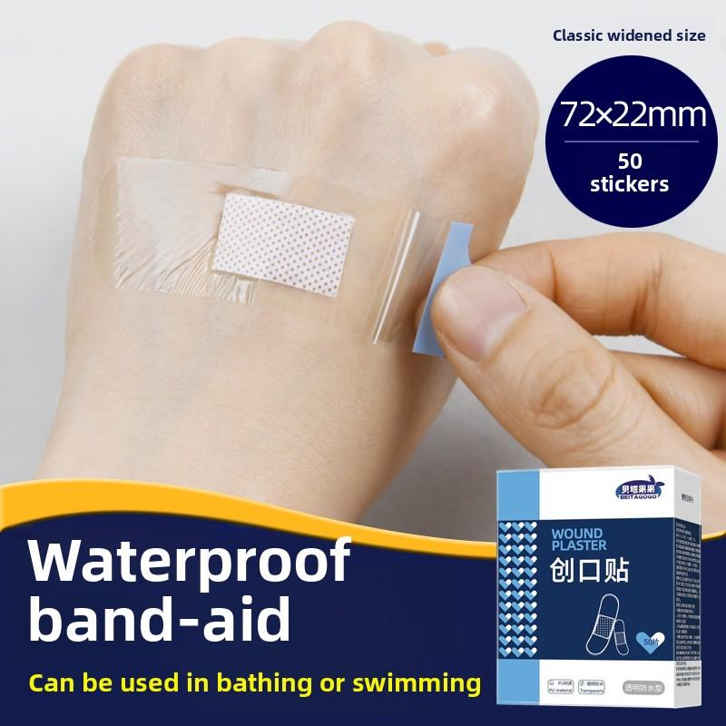 50/120Pcs Transparent Adhesive Wound Plaster Waterproof Medical Anti-Bacteria Band Aid Bandages Home Travel First Aid Kit