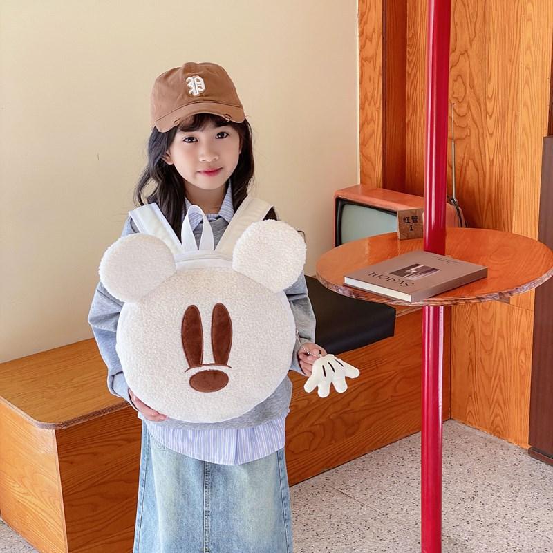 Children'S Bag Cartoon Cute Little Mouse Boys And Girls Backpack Autumn And Winter Plush Parent-Child Backpack
