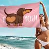 Dachshunds Anime Beach Swimming Towel Soft Absorbent Washcloth Children's Gifts for Kids Travel Camping Gym
