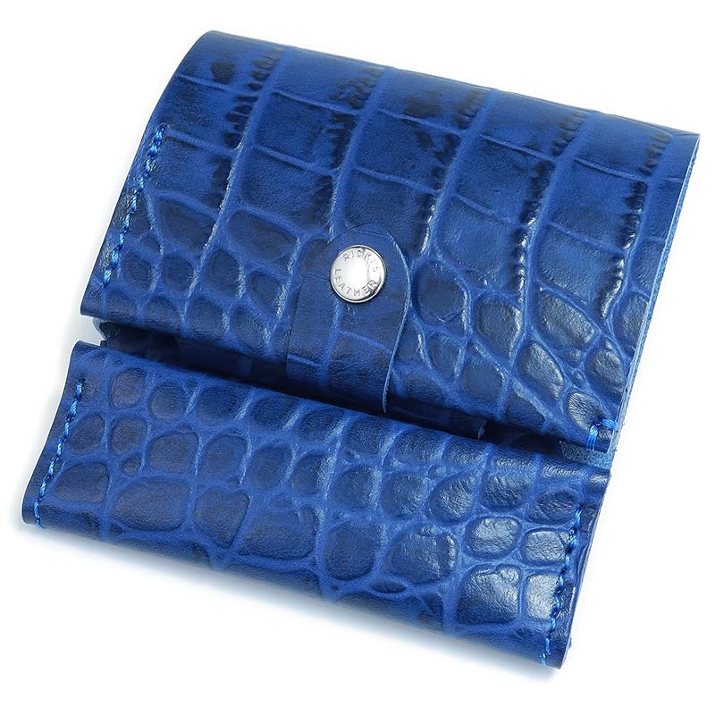 

Optimal bi-fold wallet embossed croco blue [For left-handed users] Cashless wallet men s ladies mini wallet smart wallet compact wallet small wallet