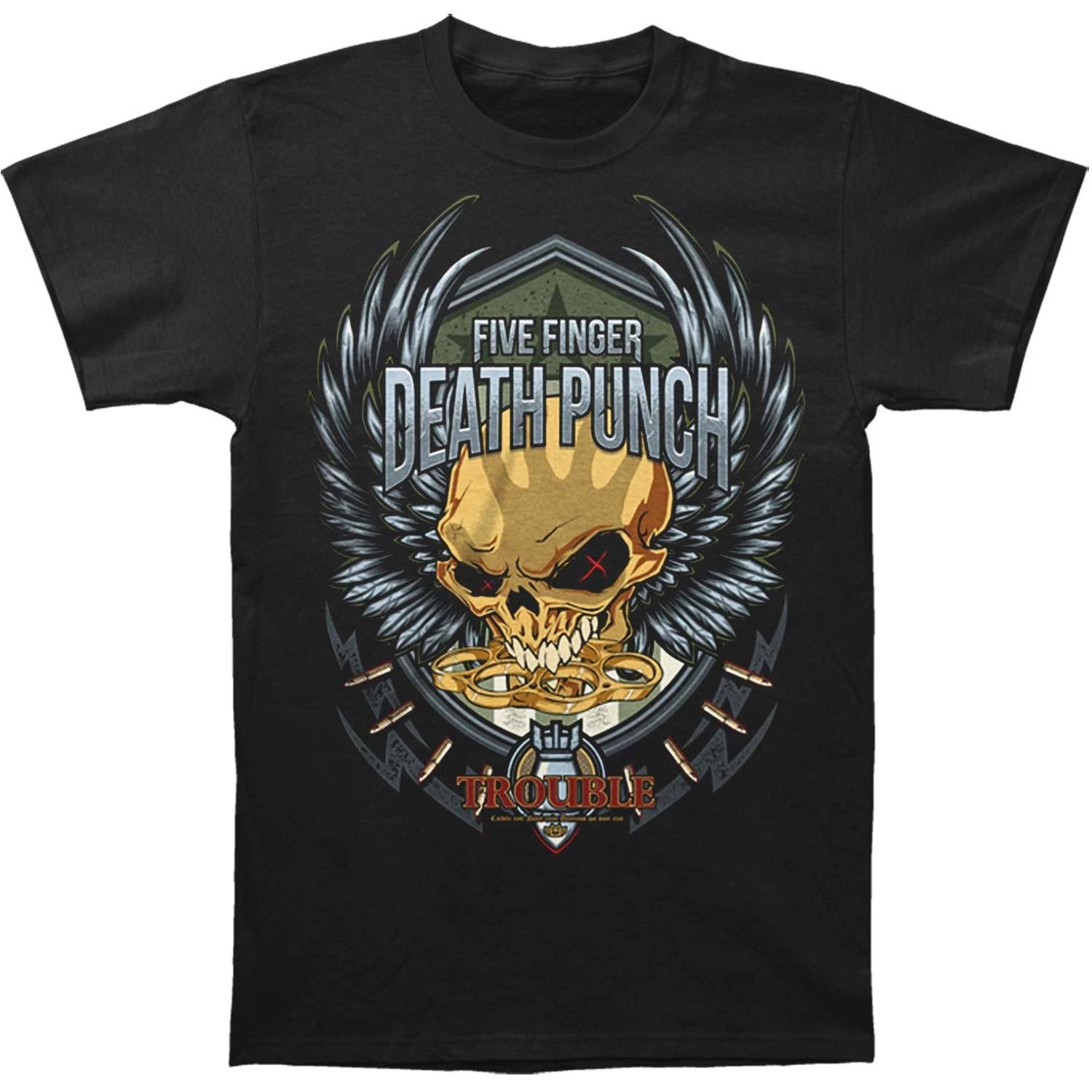 Men s Five Finger Death Punch Trouble T-shirt Small Black S