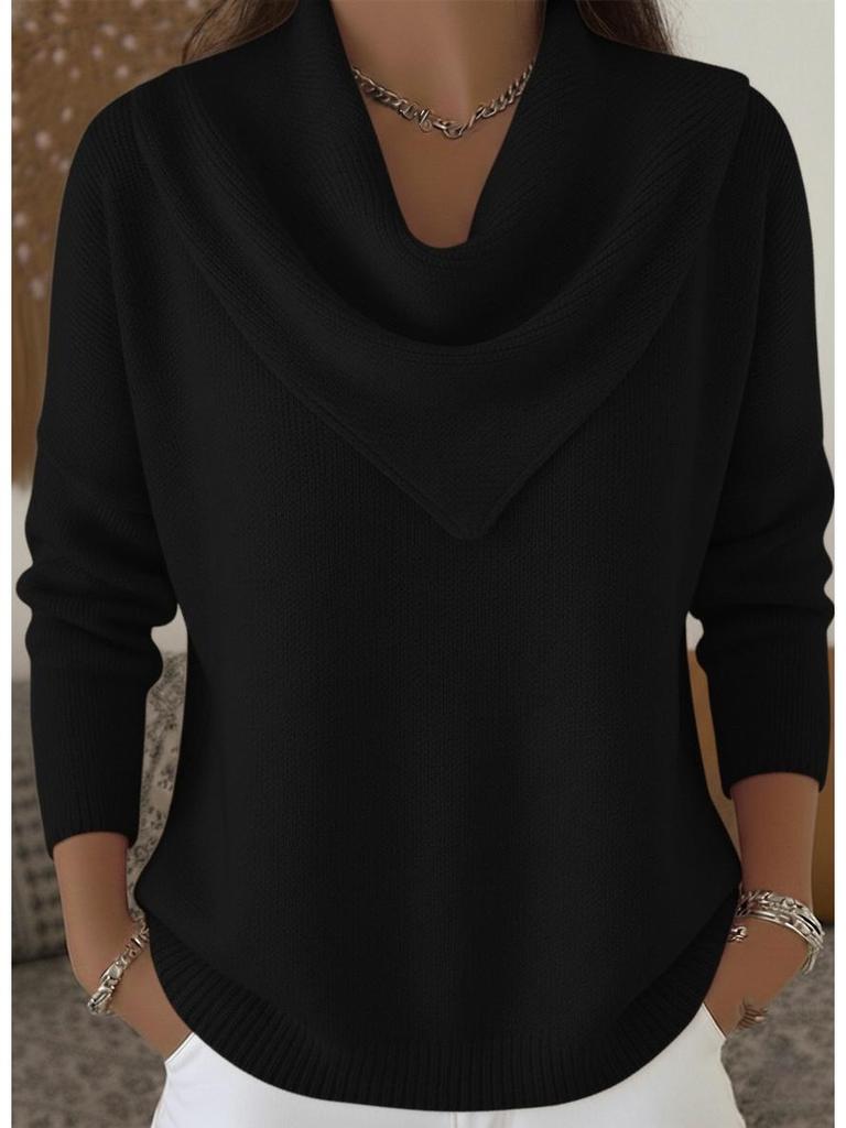 2025 Women's Autumn/Winter Solid Color Long Sleeve Sweater