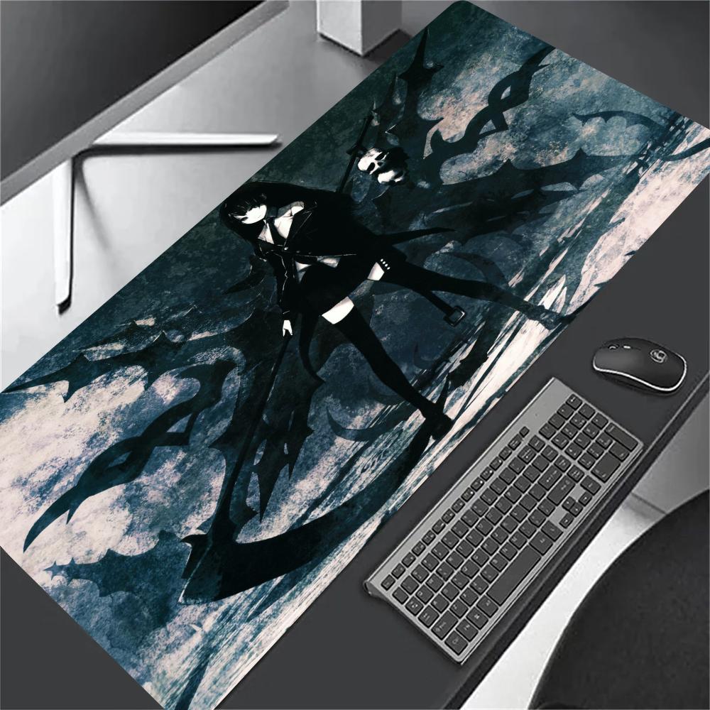 Black Rock Shooter Extra Großes Mauspads Anti-Rutsch Gummi Schreibtischunterlage Langlebige Verriegelungskante Laptop Mauspads für Gamer Home Office