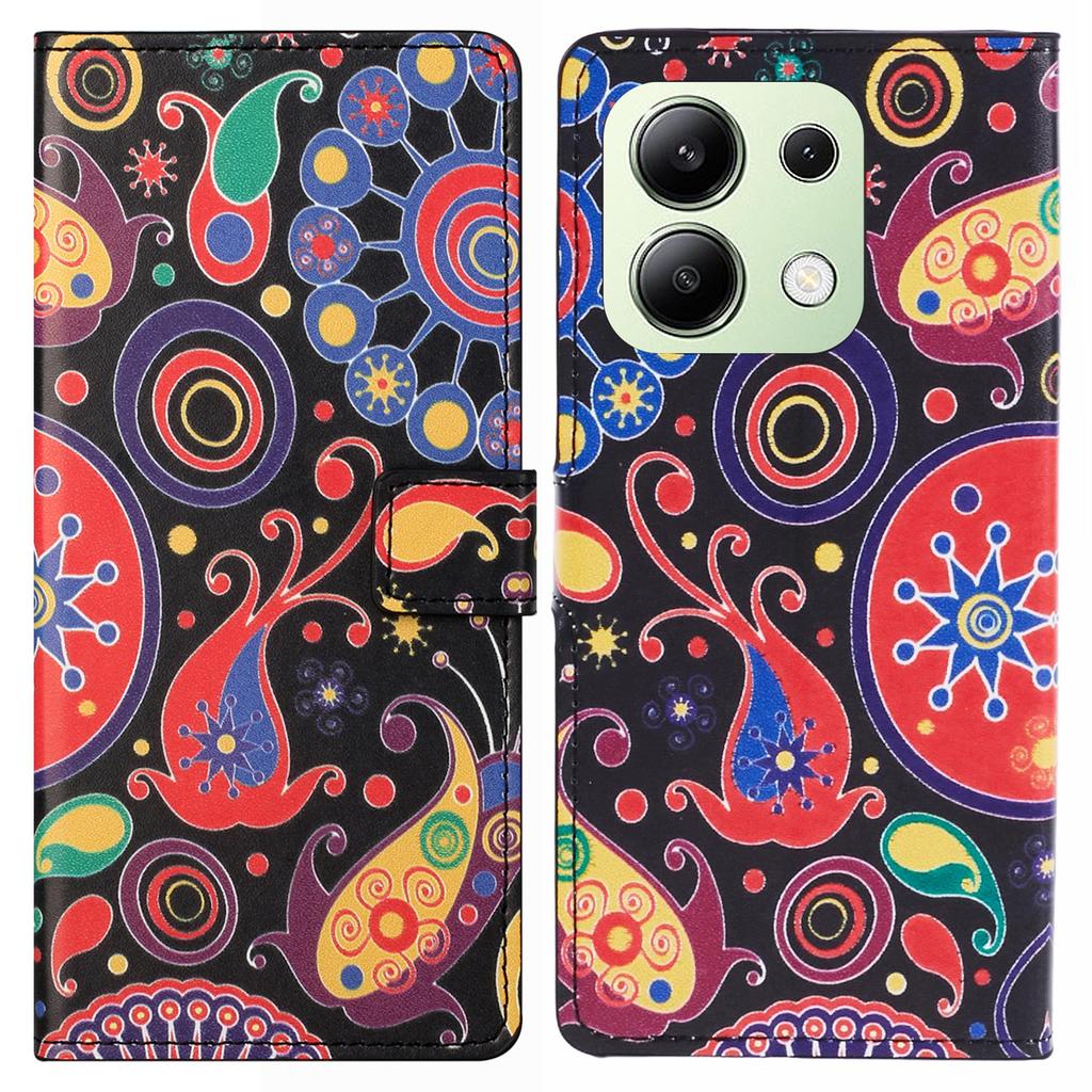 For Xiaomi Redmi Note 13 4G Case Wallet PU Leather Pattern Printing Phone Cover