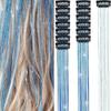 Highlights Clip Clip In Hair Extensions Colored Shiny Hair Highlights Synthetic Fairy Hair Wig Hairpieces Girls Hair Tinsel