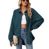 Spring and Autumn Women's Solid Colour Lapel Button Long Sleeve Loose Shirt Jacket