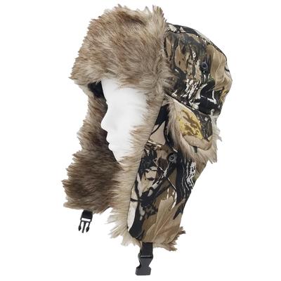 Field DEEP FOREST Schlichte Pilotenmütze Fliegermütze Outdoor mit Ohrenklappen [Weißes Design] (Tarnen)