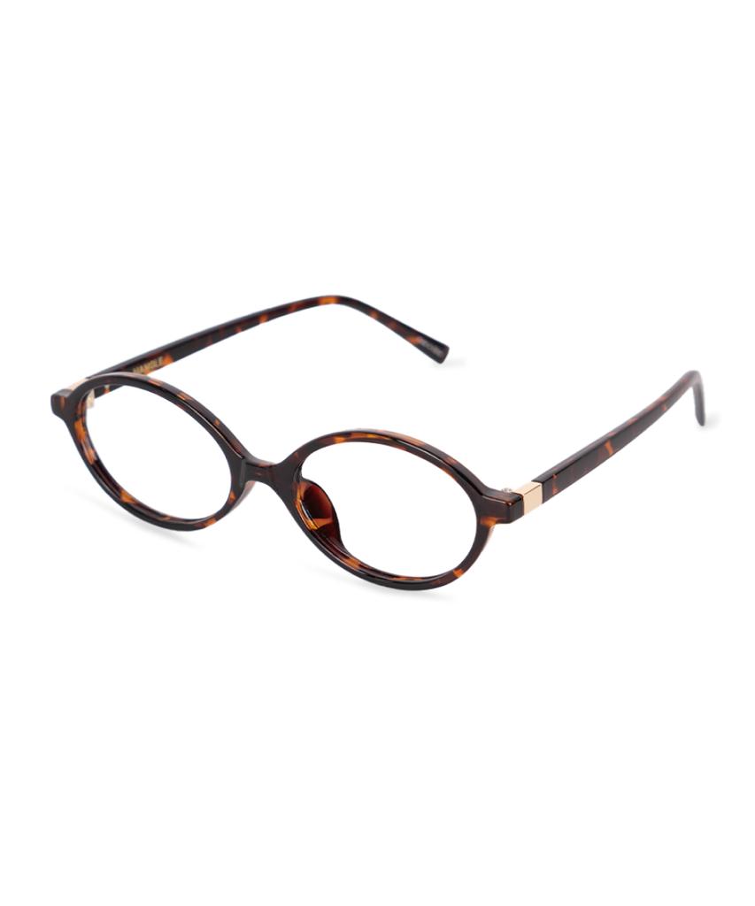Hangeul [Blue Light Blocking] Geek Chic Oval Leopard Print