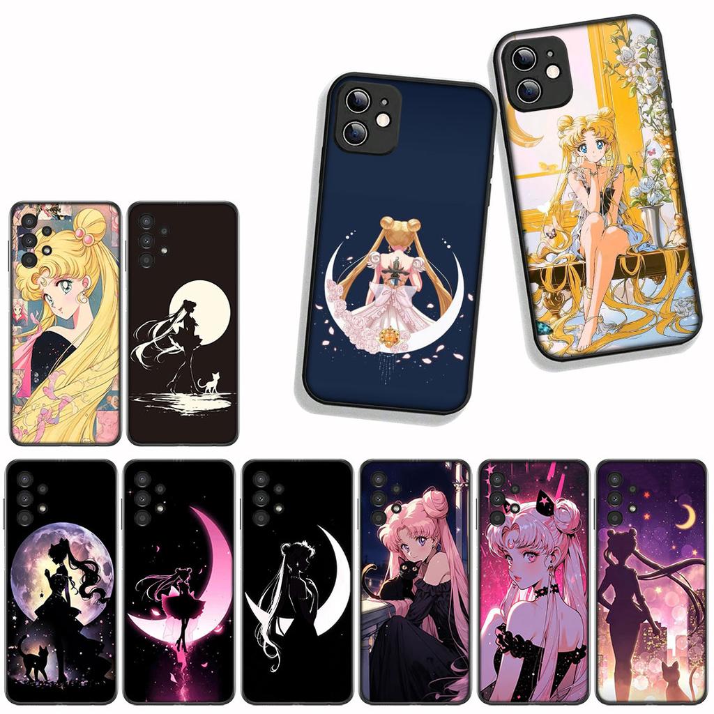 for Xiaomi Redmi Note 14 12 13 ProPlus A3 Pro Plus 12C 13C 14C 5G Phone Cover Case Anime S-Sailors Cartoon Moon