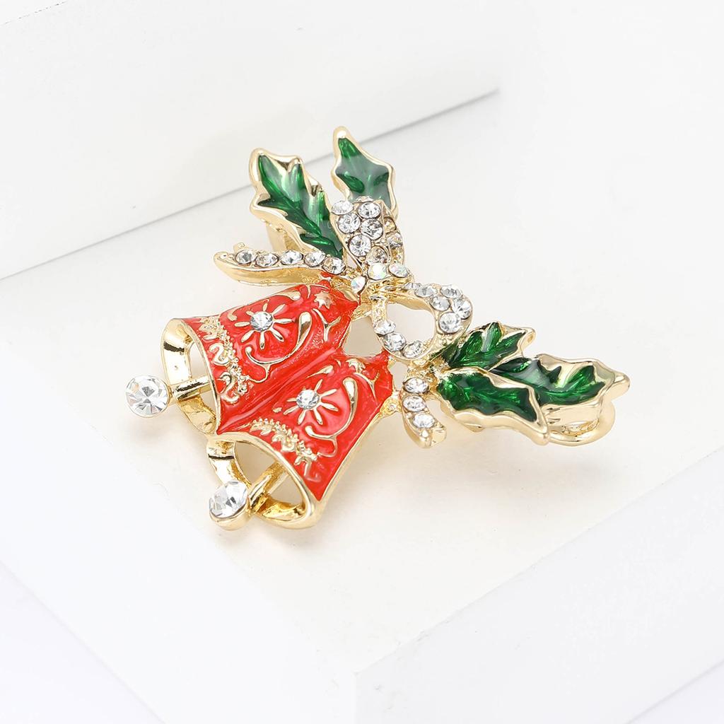 Exquisite alloy enamel Christmas bell brooch atmosphere creative men's and women's suit coat chest flower