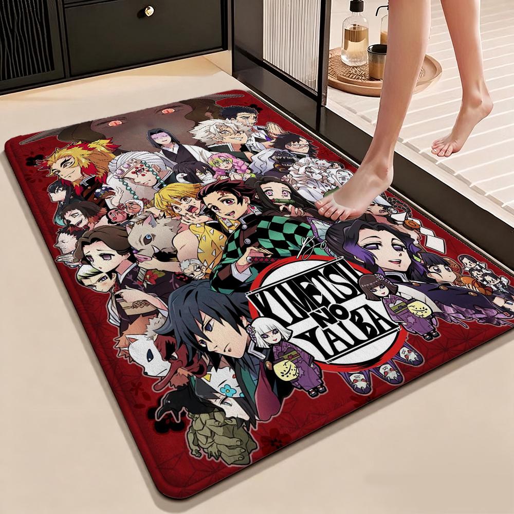 Demon Slayer Character Collection Indoor Rug Thick Nonslip Carpet For Study Reading Area Home Decor Halloween Gift