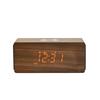 Creative Bluetooth Speaker Alarm Clock Multifunctional 11W Wireless Charging LED Wood Clock Silent Electronic Clock Fashion Computer Sound