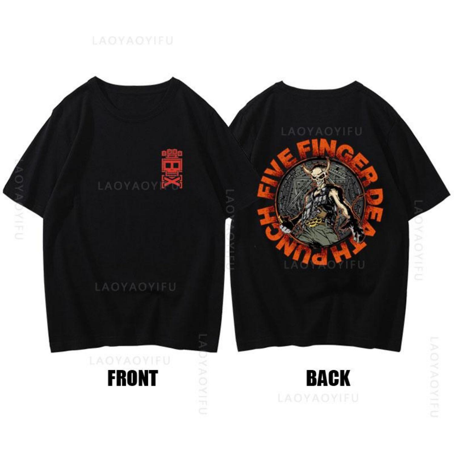 

Горячая Распродажа Футболка с Двусторонним Принтом на Тему Five Finger Death Punch 100% Хлопок Молодежная Одежда Streetwear Мода 2024 Мужская Футболка S чёрный