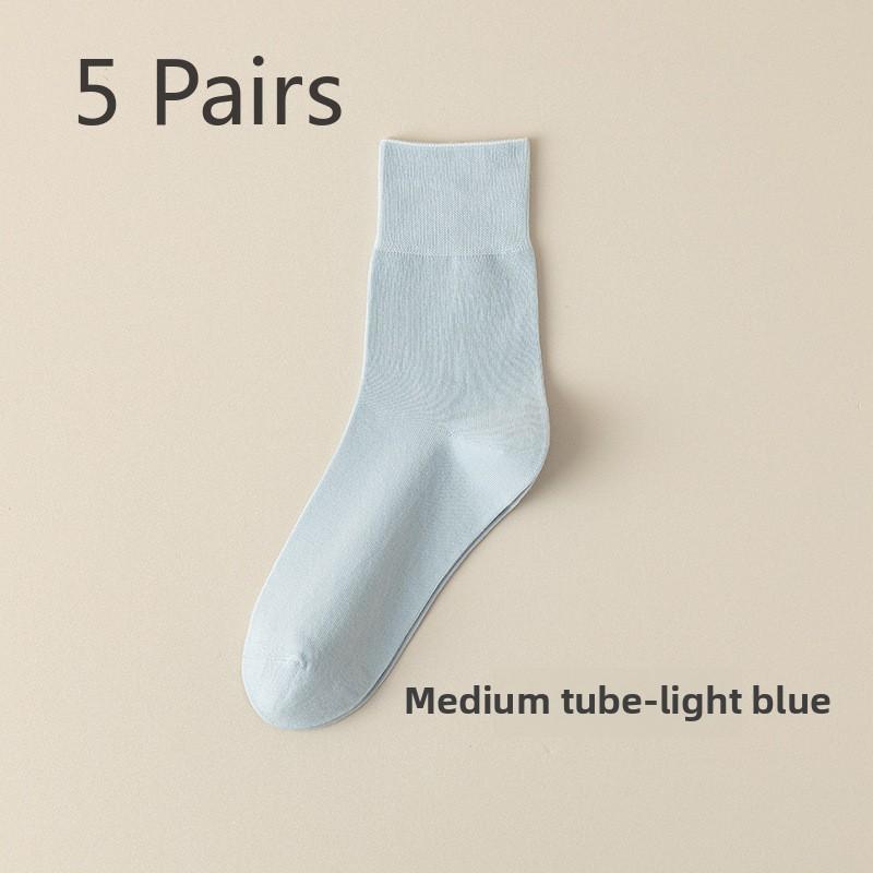 5 Paar Mittelhohe Socken Damen Sommer Dünne Lockere Socken Damen Knochenlose Monatssocken Damen Socken