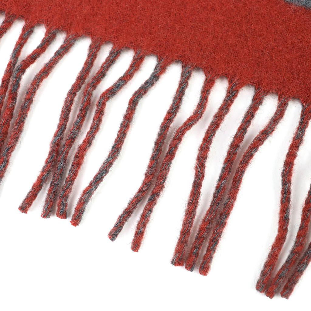 Excellent HERMES Scarf Grand Mall fringe Brown cashmere mens Used