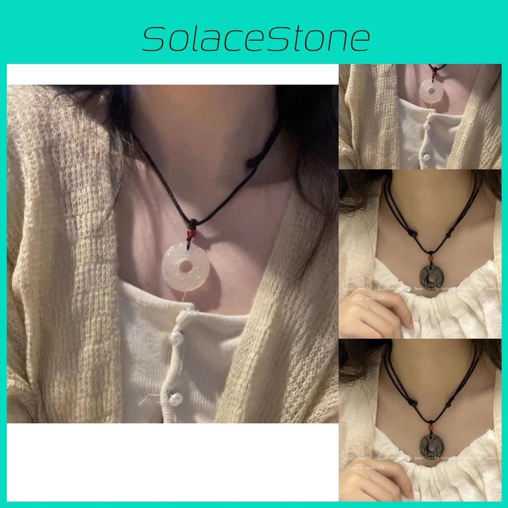 Black Pixiu Peace Buckle Necklace Stylish And Adjustable Chain Traditional Chinese Design Ethnic Fashion