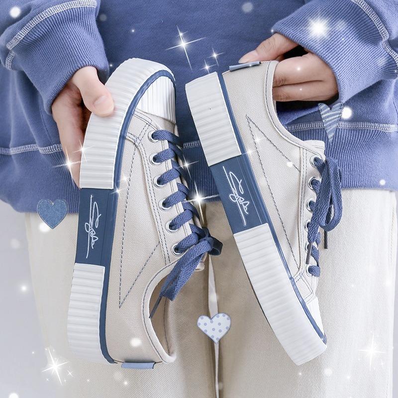 Canvas shoes women's new autumn versatile ulzzang student biscuits small whiteboard shoes trend