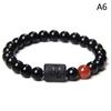 12 Constellation Zodiac Signs Beads Couple Bracelet Natural Black Onyx Stone