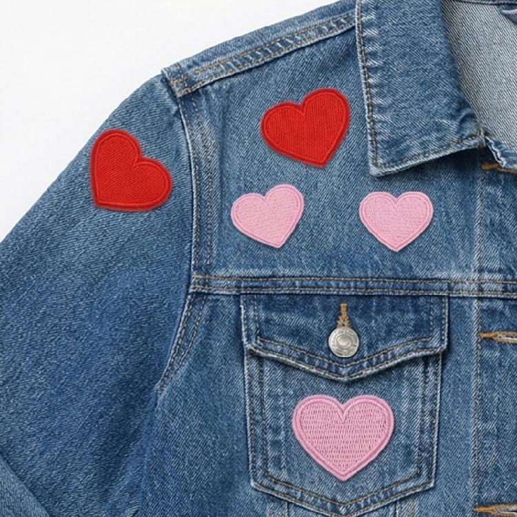 52Pcs Colorful Heart Shaped Fabric Patches For Instants Garment Repair And Customization