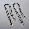 Premium Metal Copper Plated 18K Real Gold Disc Pendant Black Rope Sweater Chain Niche Fashion Simple Necklace Women