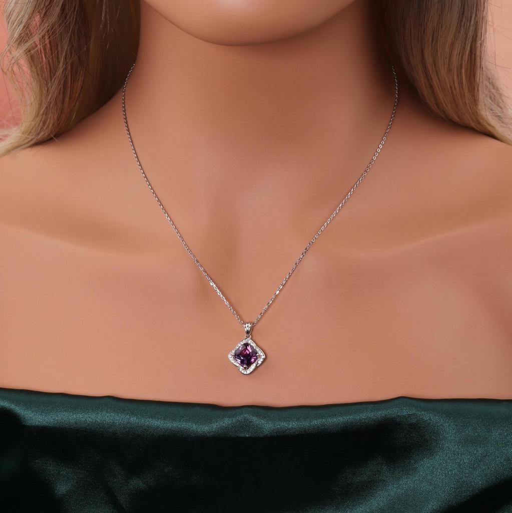 925 sterling silver ring earrings pendant necklace Created square 8.0mm Alexander nano elegant fine jewelry for women daily wear