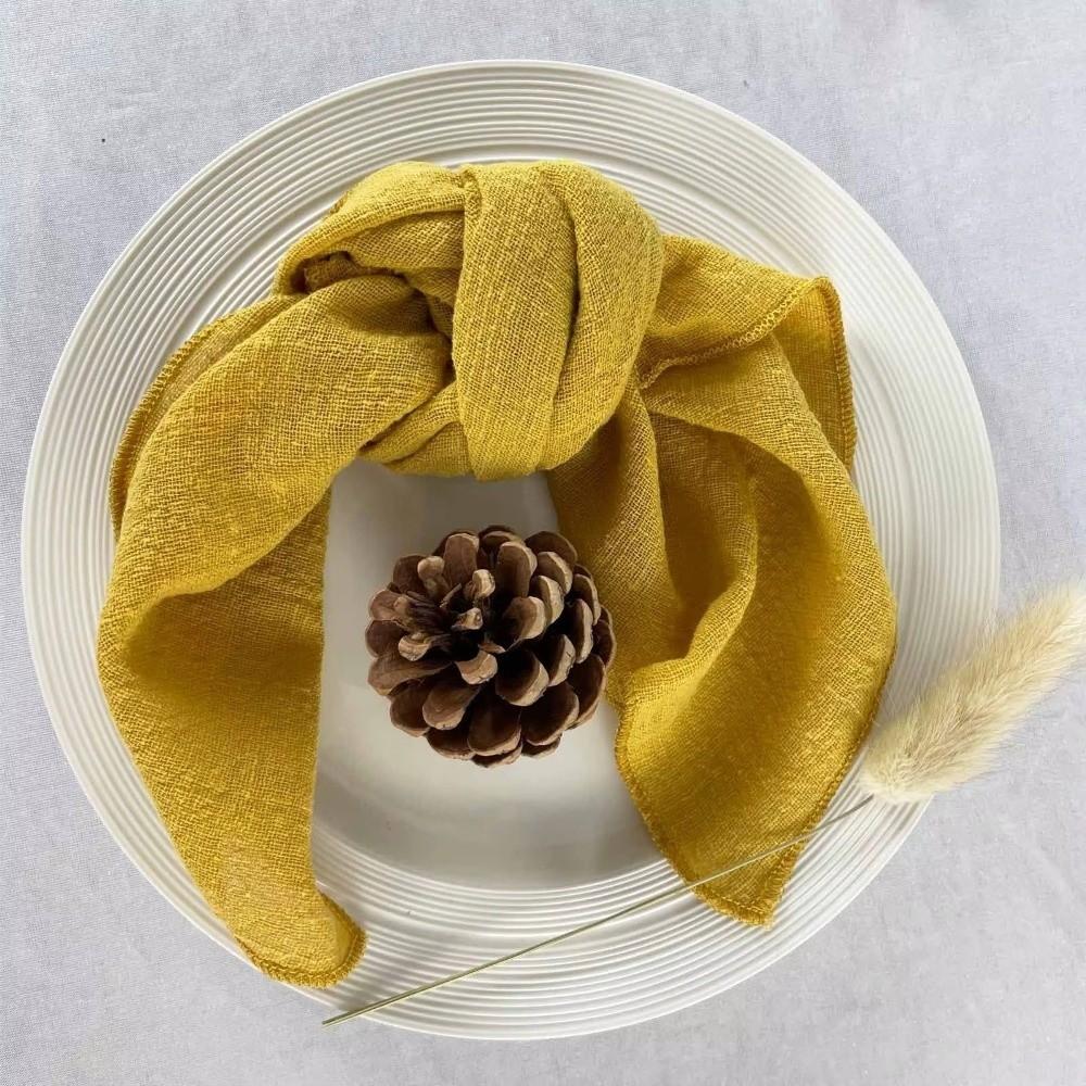2PCS Soft Cotton Cloth Napkins 42x42cm Gauze Napkins Table Towels Bamboo Knot Napkins Restaurant