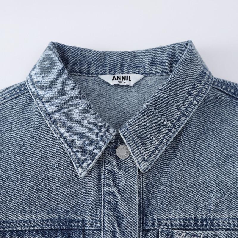 Annil Mädchen lässige Jacke aus weichem Denim