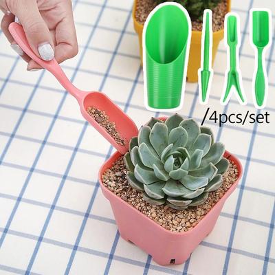 4Pcs Scoop Garden Planter Kit Bucket Succulents Planting Garden Tool Planter Kit Spoon DIY Fertilizer Drilling Device