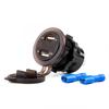 Waterproof Charger with Sockets and Voltage Tester 2x USB 12V 24V MOD-06 AMIO-02856