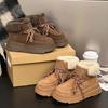 Snow Boots Real Lamb Wool Cotton Shoes Winter New Piled Thickened Northeast Thick Sole Heightened Non-slip Short Boots